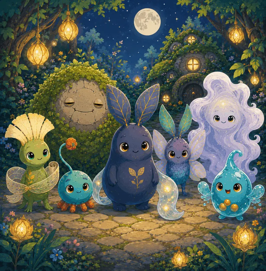 Lumari in a glowing illustrated garden storyworld about kindness, friendship and helping others